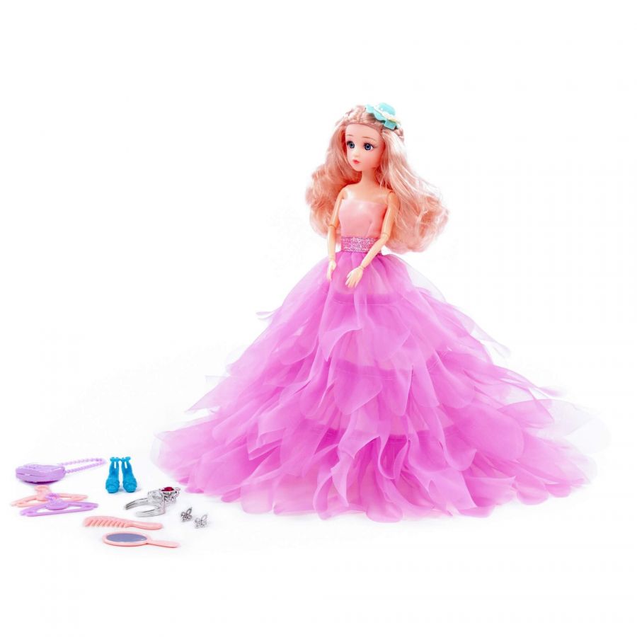 Кукла "Ксюша" (30 см) в нарядном платье + аксессуары (11 элементов) (в коробке №4)
