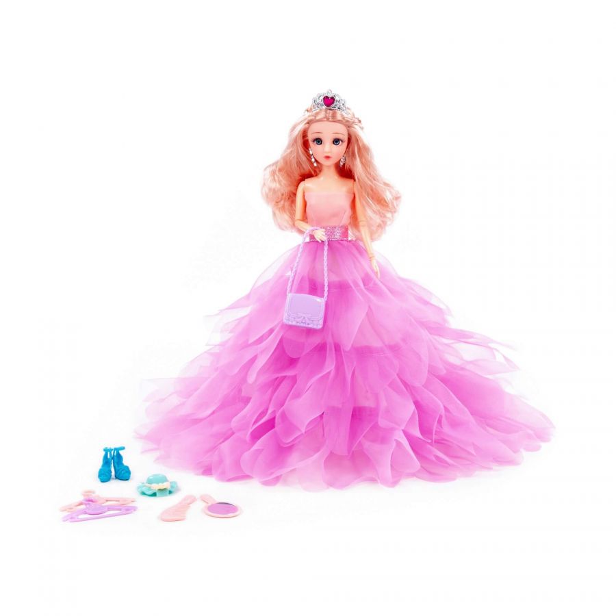 Кукла "Ксюша" (30 см) в нарядном платье + аксессуары (11 элементов) (в коробке №4)