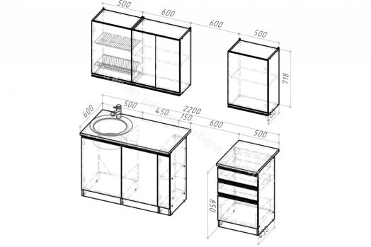 Кухонный гарнитур Сиена стандарт 1600 мм