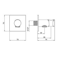 Подключение для душевого шланга ALMAR SQUARE E095039 схема 2