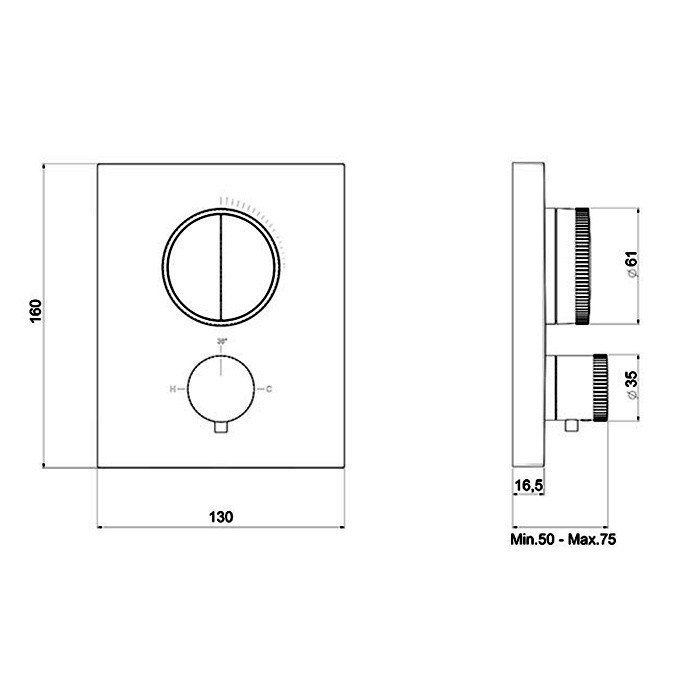 Смеситель ALMAR Core Push Square E176682 схема 2