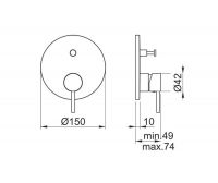 Смеситель для душа Almar Round Core на 2 потребителя E186532 схема 3