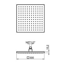 Верхний душ ALMAR Square Emotion 30х30 E044069.316 схема 2