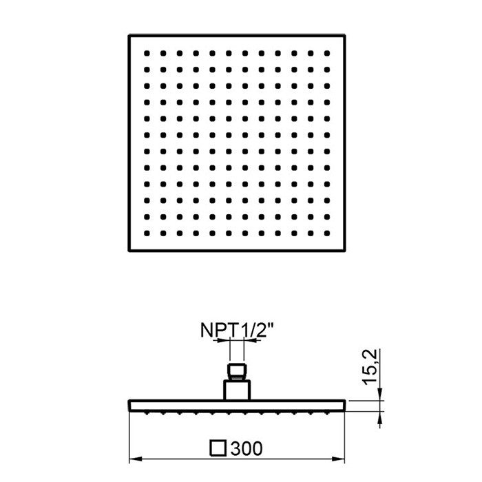 Верхний душ ALMAR Square Emotion 30х30 E044069.316 схема 2