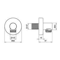 Подключение для душевого шланга ALMAR ROUND E095005.CR схема 2