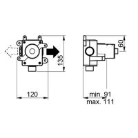 Скрытая часть смесителя ALMAR High Flow E175501 схема 2