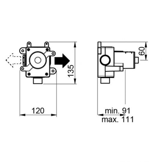 Скрытая часть смесителя ALMAR High Flow E175501 ФОТО