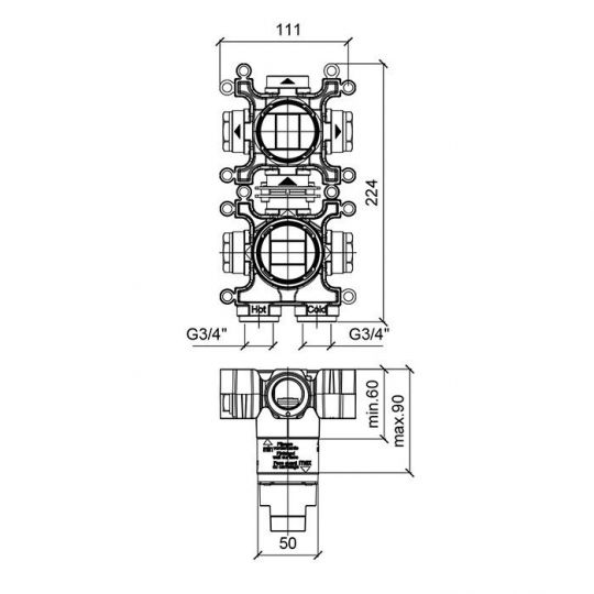 Скрытая часть смесителя ALMAR Modular E186905 ФОТО