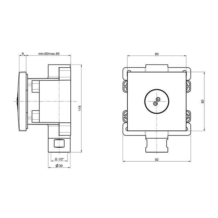 Форсунка ALMAR Spin Square E044177.CR схема 2