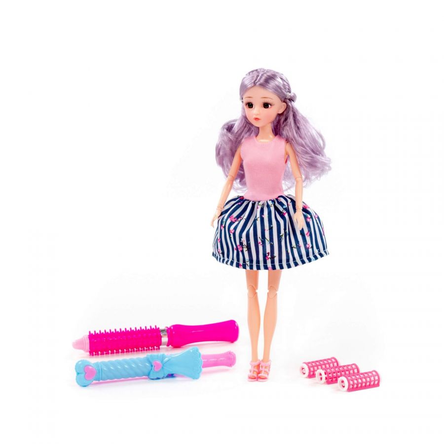 Кукла "Ксюша" (30 см) у парикмахера + аксессуары (5 элементов) (в коробке №3)