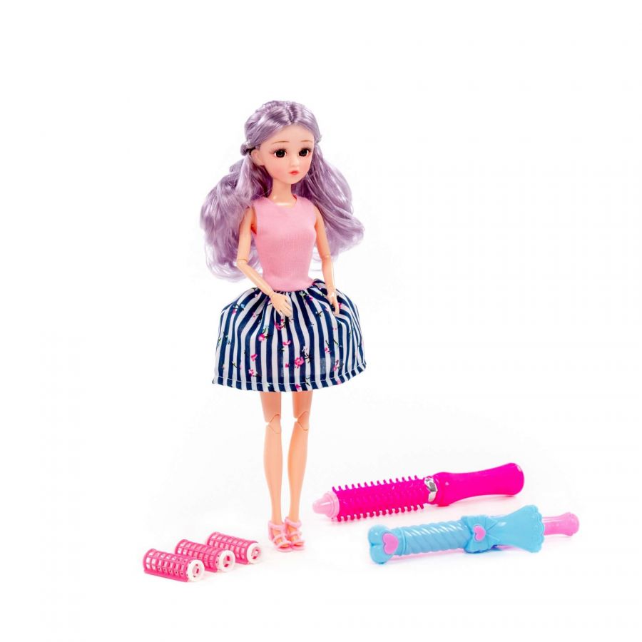 Кукла "Ксюша" (30 см) у парикмахера + аксессуары (5 элементов) (в коробке №3)