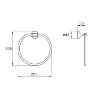Полотенцедержатель кольцо 20.5см. подвесной 603 Stella Roma схема 2