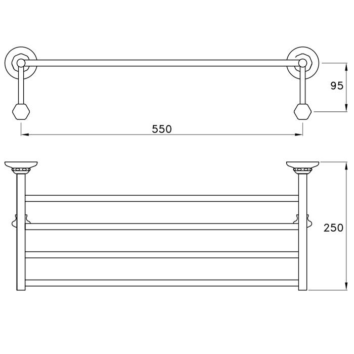 Полочка для полотенец подвесная Stella Italica схема 2