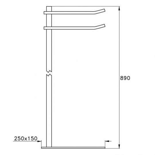 Полотенцедержатель напольный для 2 полотенец 1062 Stella Bamboo Quadro ФОТО