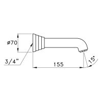 Излив для наполнения ванны Stella Titian TT 09000 CR00 схема 3