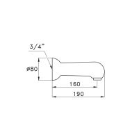 Настенный излив для ванны 0/250 Stella Roma схема 2