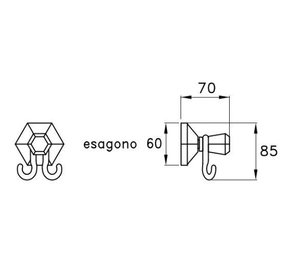 Крючок для халата/полотенца Stella Eccelsa EC 10020 CR00 схема 2