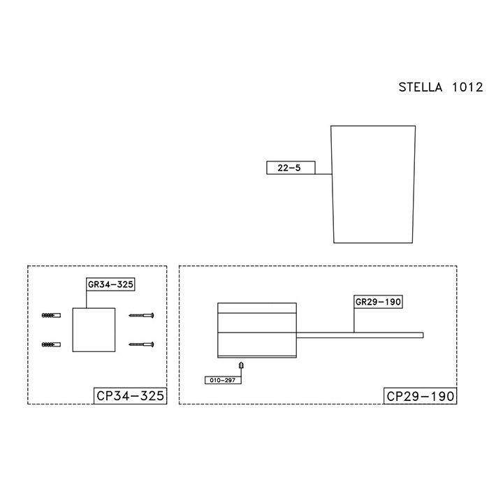 Держатель для стакана Stella Stella ST 10004 CR00 схема 3