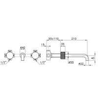 Смеситель для раковины настенный Stella Sirius SR01000CR00 схема 4