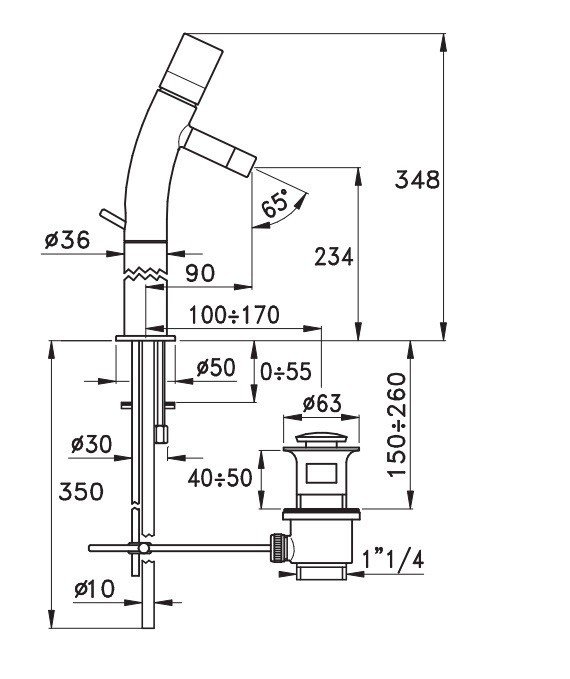 Смеситель для ванны Stella Bamboo BT 01301 схема 3