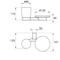 Держатель для мыльницы и стакана Stella Bamboo BT 10005 CR00 схема 3