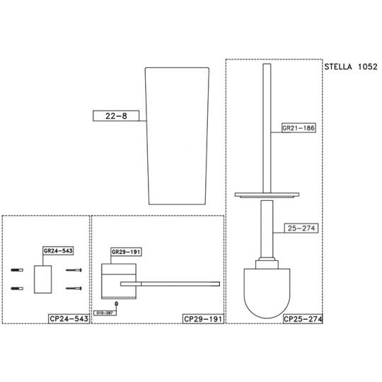 Ершик для унитаза Stella Stella ST 10017 CR00 ФОТО