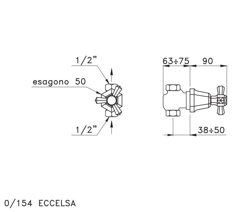 Запорный вентиль Stella Eccelsa EC 01100 CR00 ФОТО