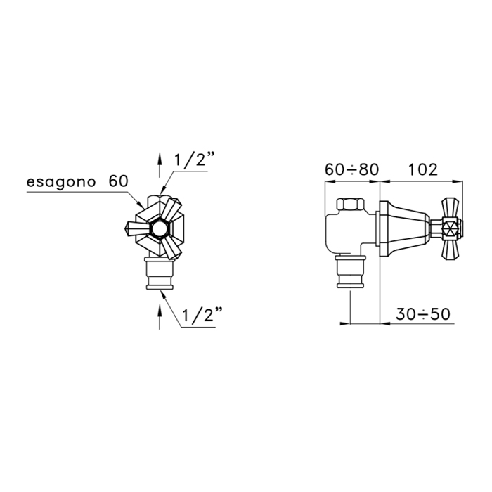 Запорный вентиль Stella Eccelsa EC 01103 CR00 схема 3