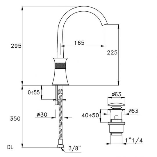 Смеситель для раковины Stella 130 CT 00118 CR00 схема 4