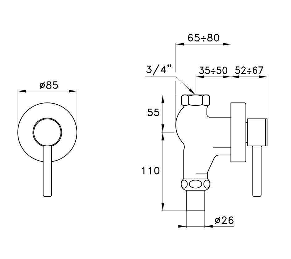 Запорный вентиль Stella 130 BT 08000 CR00 схема 2