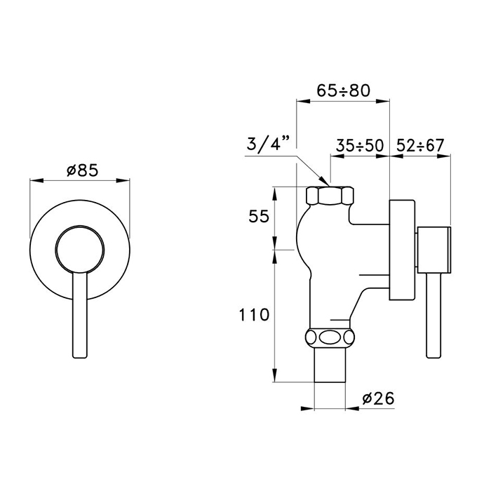 Запорный вентиль Stella 130 BT 08000 CR00 схема 3