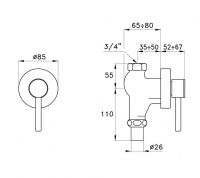 Запорный вентиль Stella 130 BT 08100 CR00 схема 2