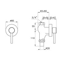 Запорный вентиль Stella 130 BT 08100 CR00 схема 3