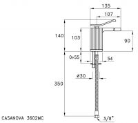 Смеситель для душа Stella Casanova CS 01410 схема 2