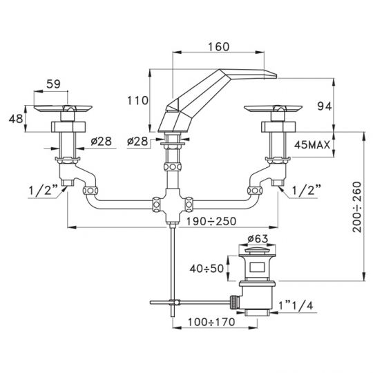 Смеситель для ванны Stella Stella 3224 ST 00011 CR00 схема 3