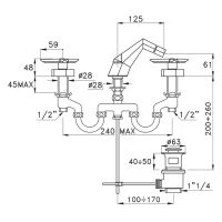 Смеситель для раковины Stella Titian TT 00025 схема 3