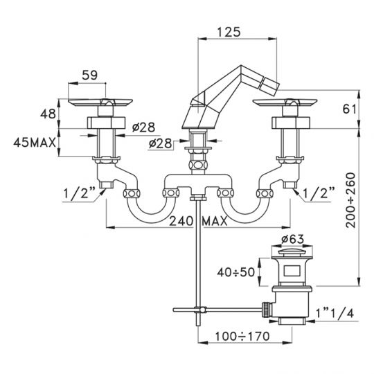 Смеситель для раковины Stella Titian TT 00025 схема 3