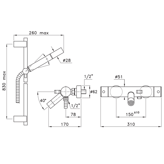 Смеситель для ванны Stella Casanova CS 01301 схема 3