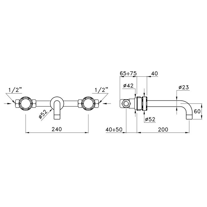 Смеситель для раковины настенный Stella Timeaster TA 01003 CR00B схема 7