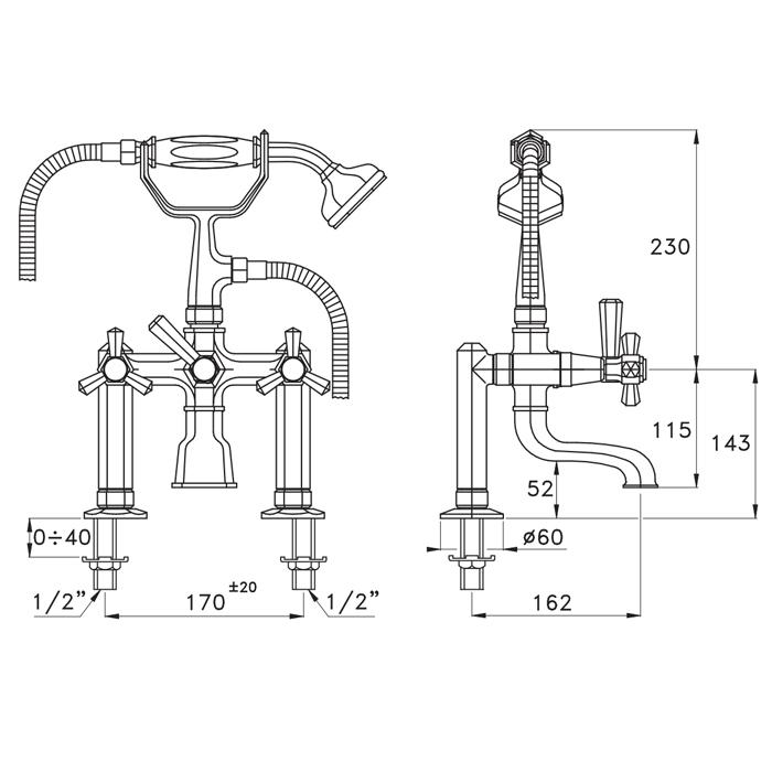 Смеситель для ванны Stella Eccelsa ST 01301 схема 7