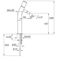 Смеситель Stella Bamboo Quadro для накладной раковины на 1 отверстие 3222HP120 схема 2