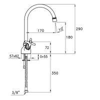 Смеситель Stella Italica для мойки на 1 отверстие 3230 схема 2