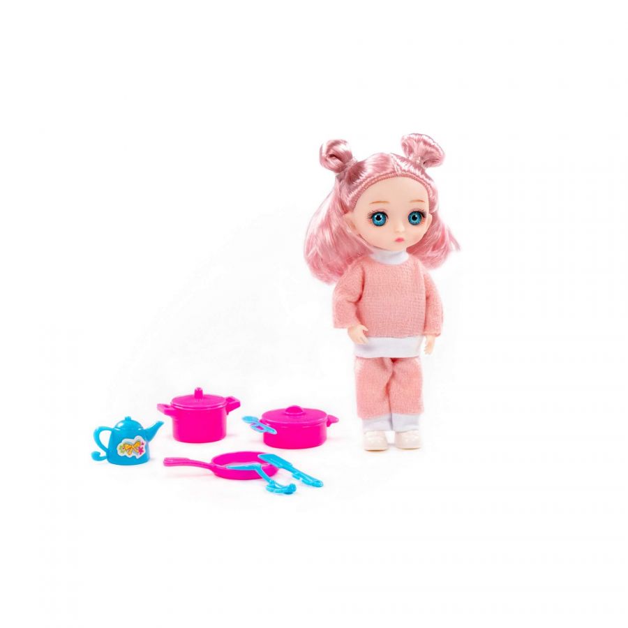 Кукла "Маша" (16 см) в спортивном костюме + аксессуары (9 элементов) (в коробке №2)