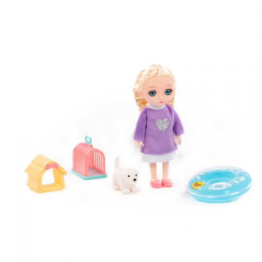 Кукла "Маша" (16 см) на море + аксессуары (4 элемента) (в коробке №2)