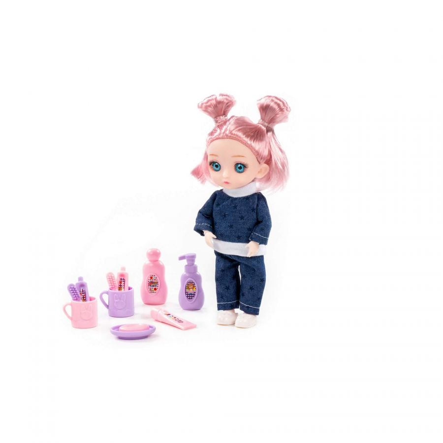 Кукла "Маша" (16 см) на отдыхе + аксессуары (11 элементов) (в коробке №2)