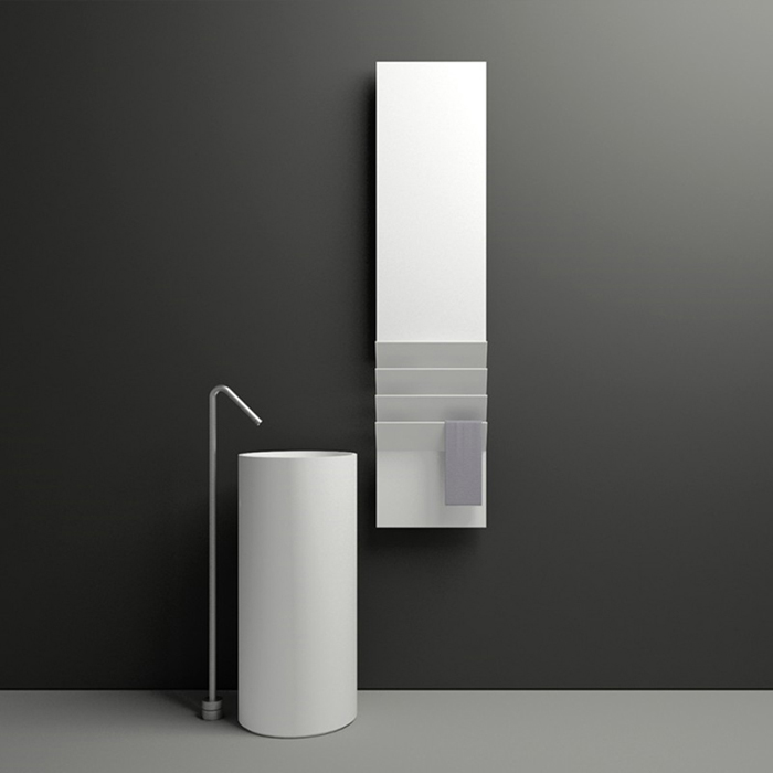 Изображение Полотенцесушитель электрический Antrax Flaps B H201xL35 см, 600 Вт, цвет: белый матовый