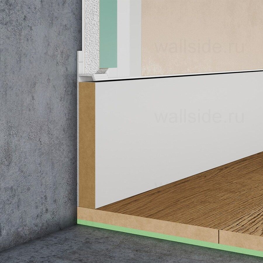 Скрытый плинтус Pro Design 323 белый муар