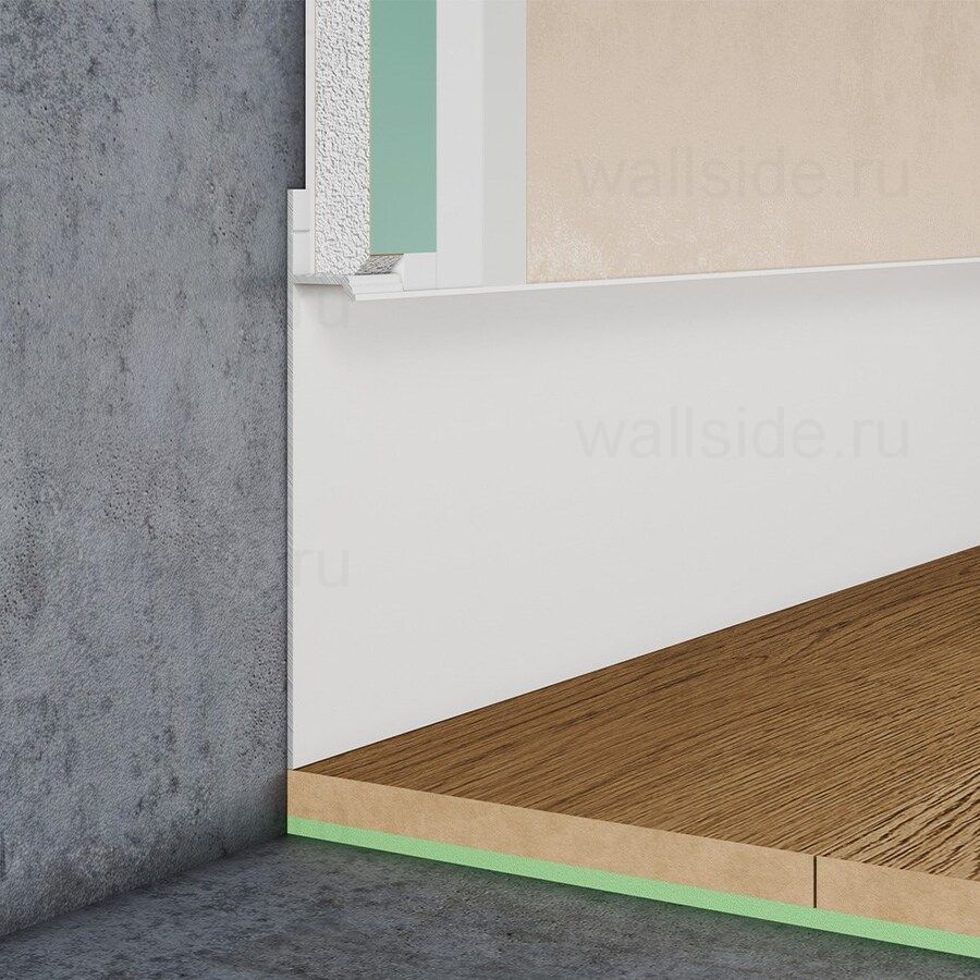 Скрытый плинтус Pro Design 323 белый муар