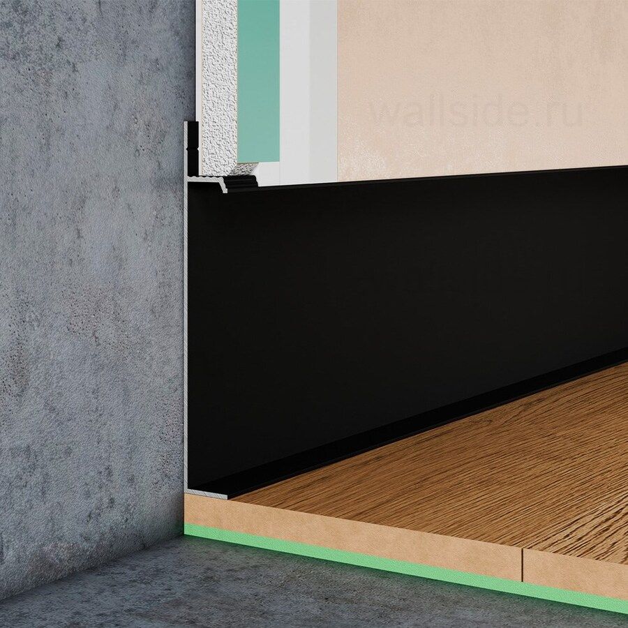 Скрытый плинтус Pro Design 235 Universal анодированный чёрный