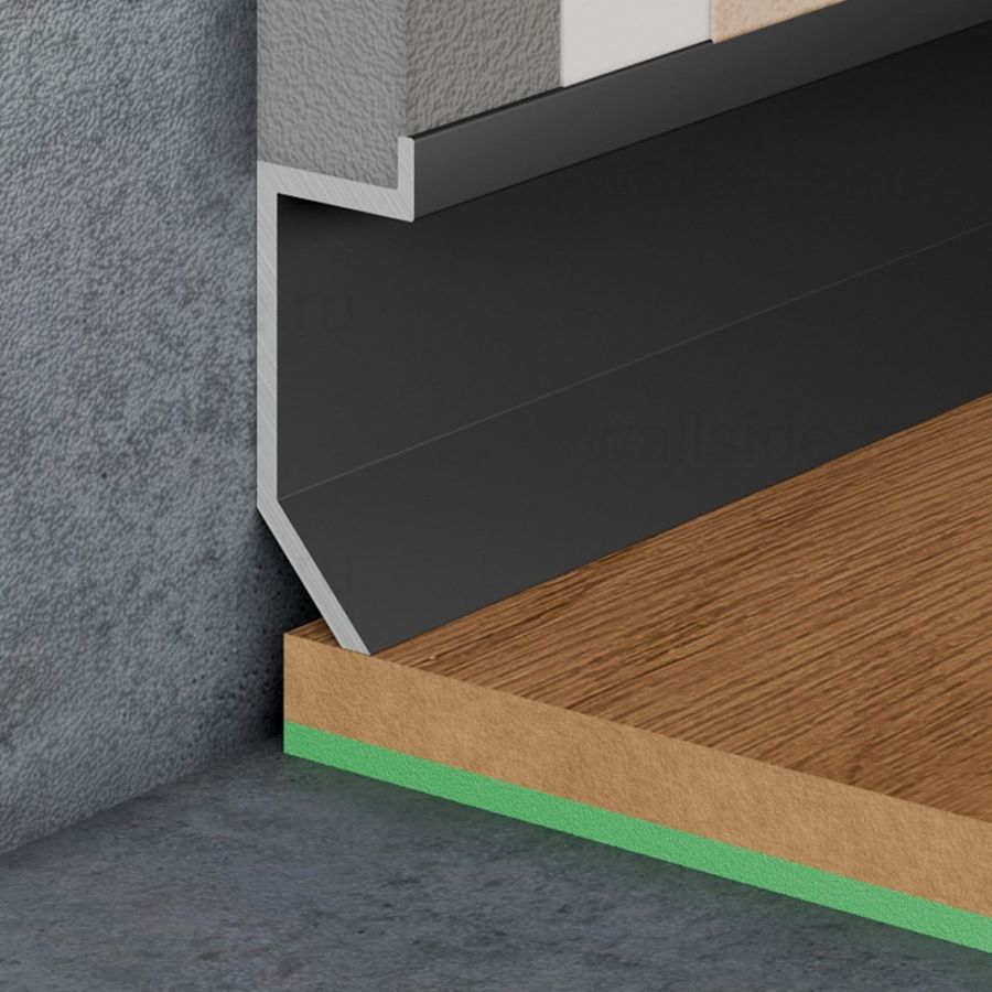 Теневой плинтус Pro Design Slim 723 чёрный муар